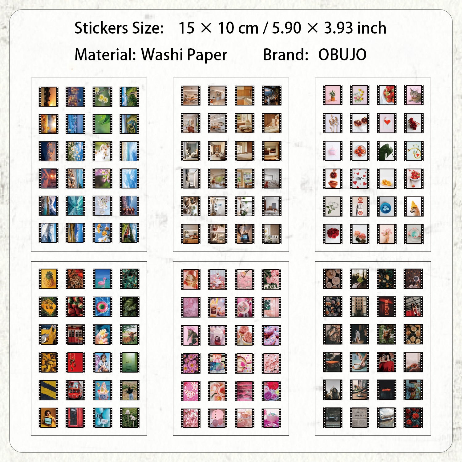 6 Sheets Basic Journal Stickers ZJWD