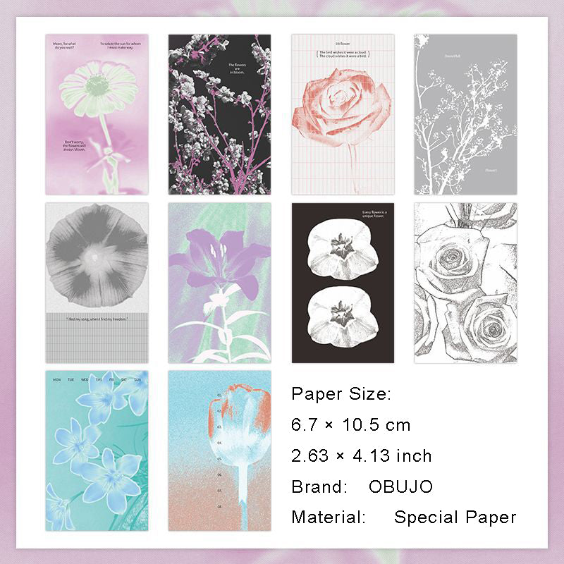10 Pcs Thermography Theme Scrapbook Paper MRJJ