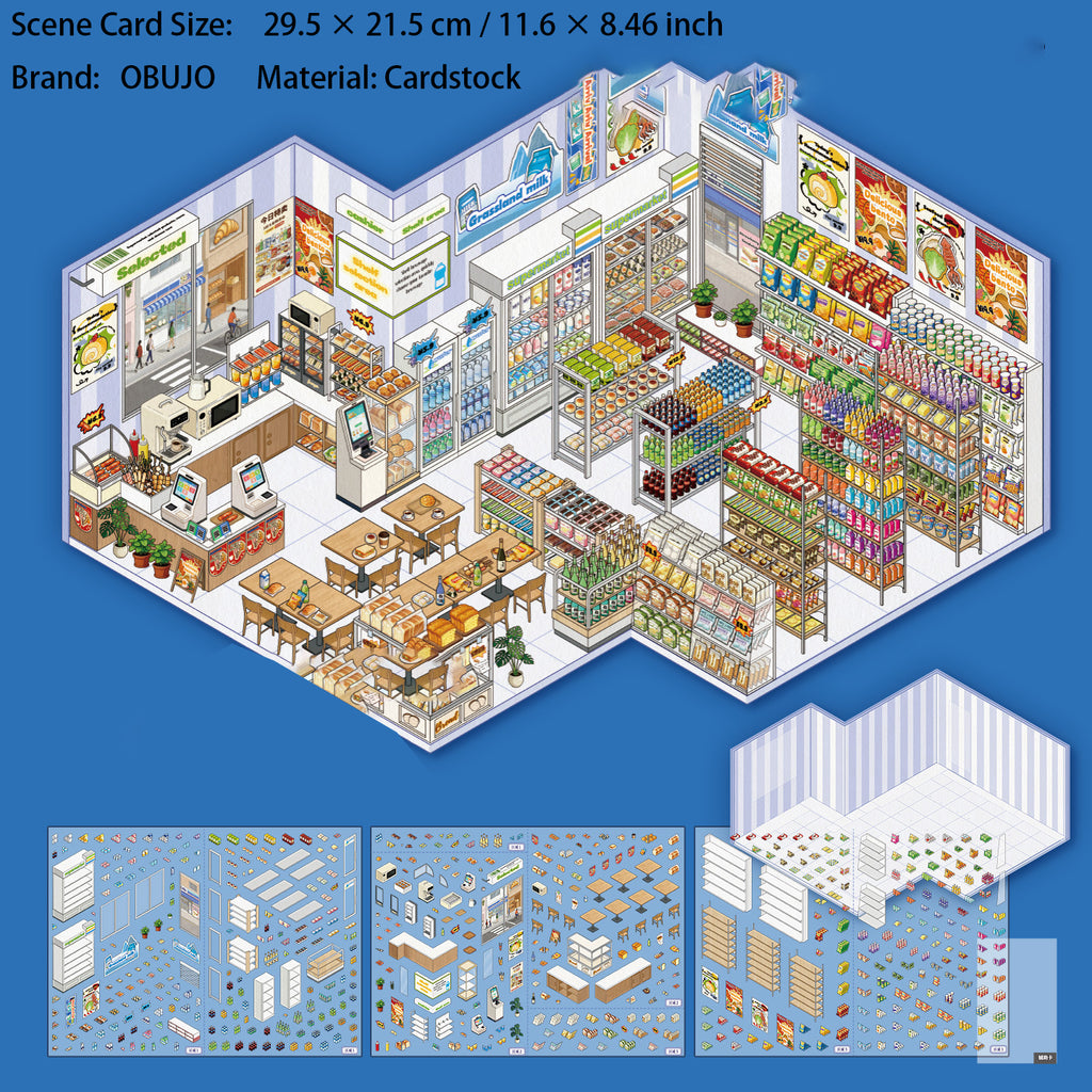 3D Shop Scene DIY Stickers Kit DPJY2