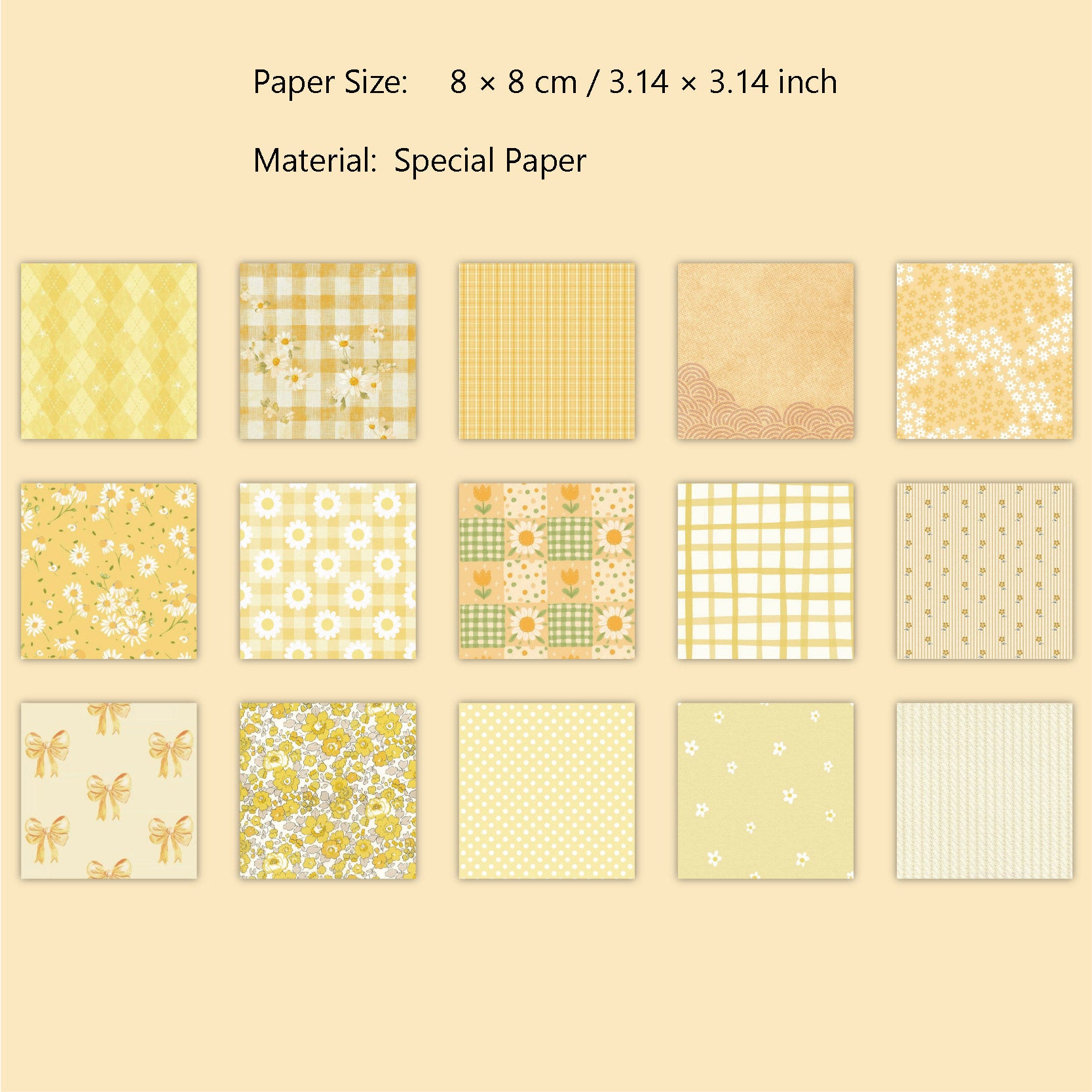 30 Pcs Floral Grid Basic Scrapbook Paper BWZX