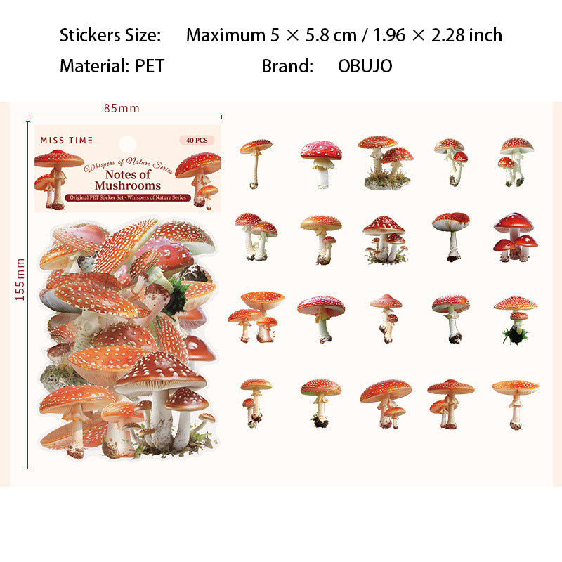 40 Pcs Flower Botanical PET Stickers ZRXY