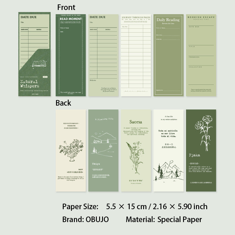 5 Sheets Vintage Paper Bookmark DQSJ