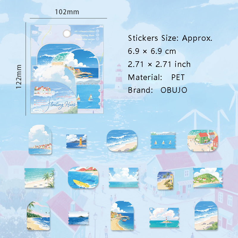 30 Pcs Seasonal Landscape PET Stickers FCHJ