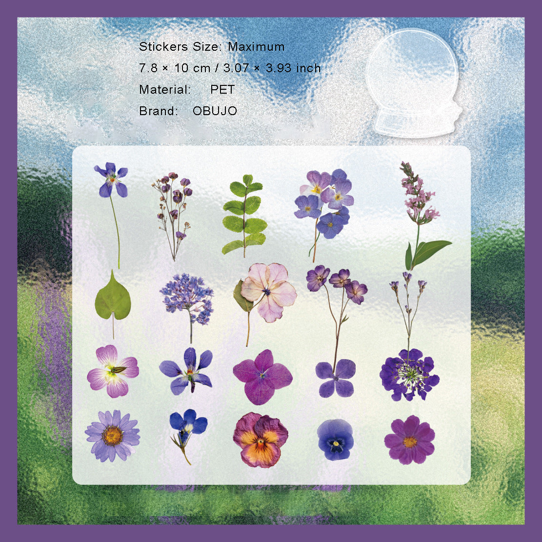 41 Pcs Pressed Flower PET Stickers GHXL