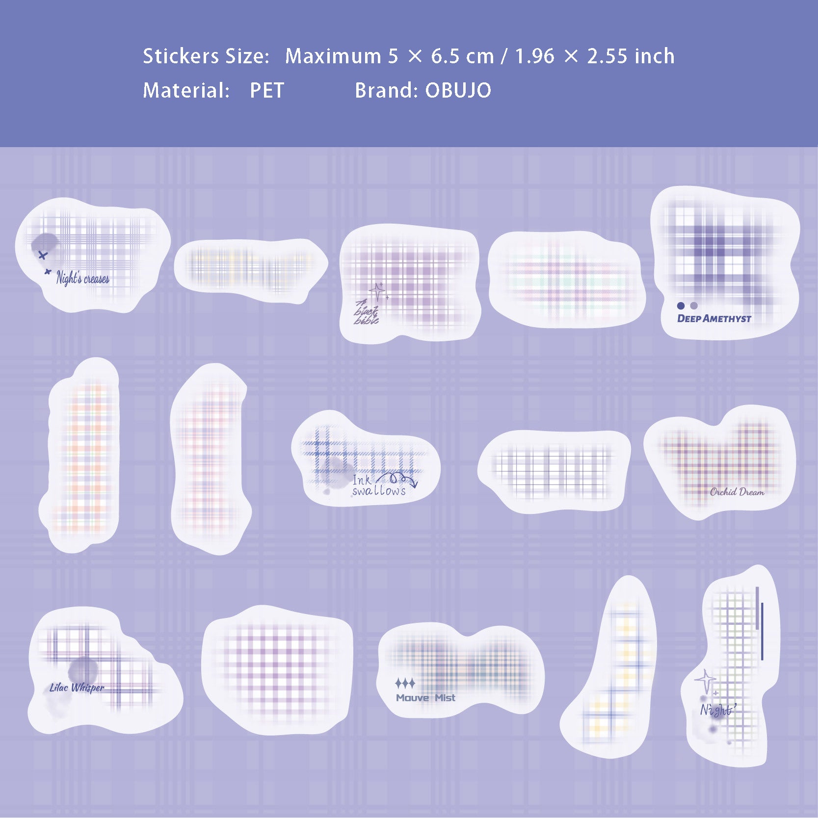 30 Pcs Grid Theme PET Stickers GWSP