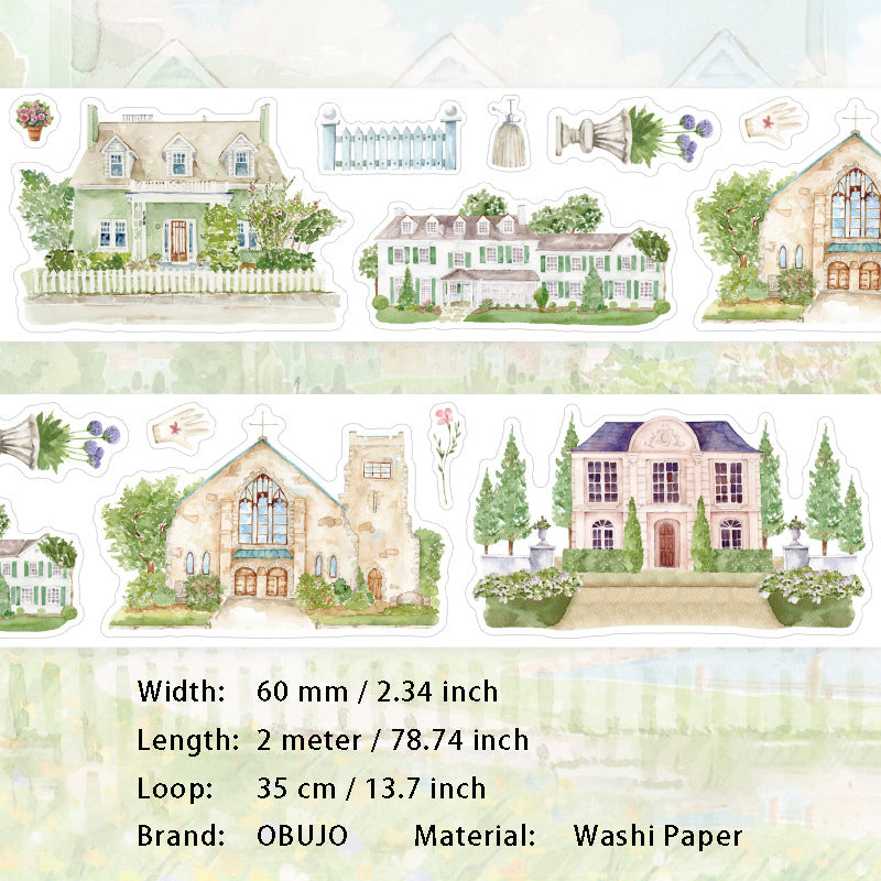 1 Roll Village House Washi Stickers Tape MDCG