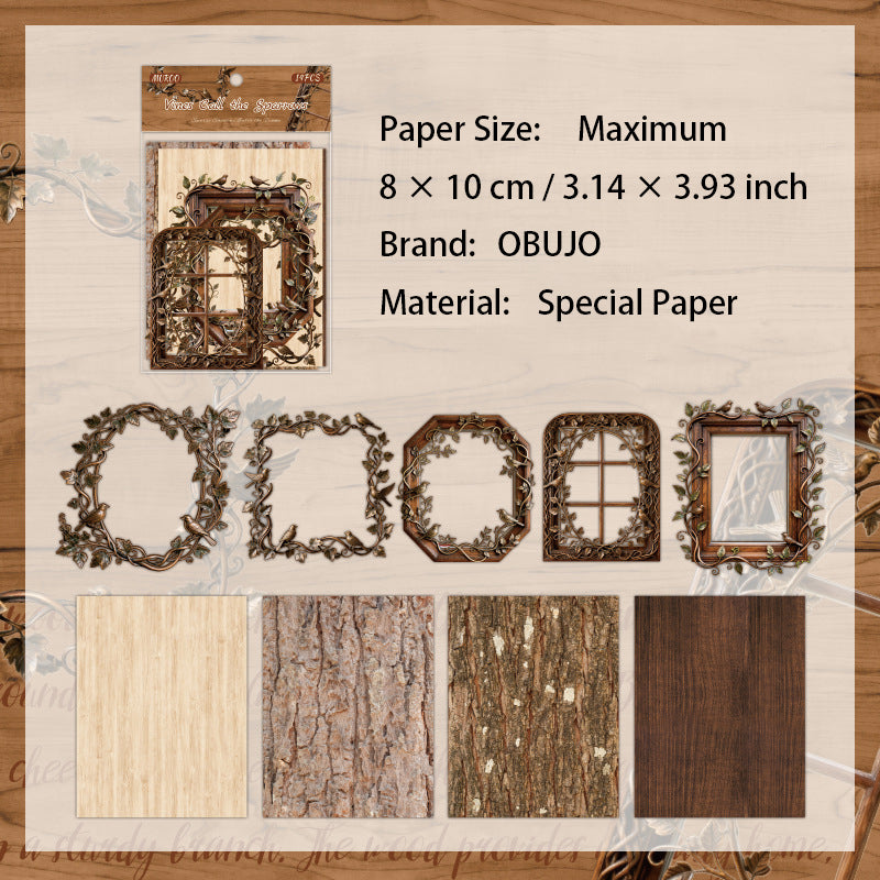 14 Pcs Vintage Journal Frame and Paper SYRK