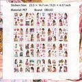 20 Sheets Seasonal Girl PET Stickers Book SJXS