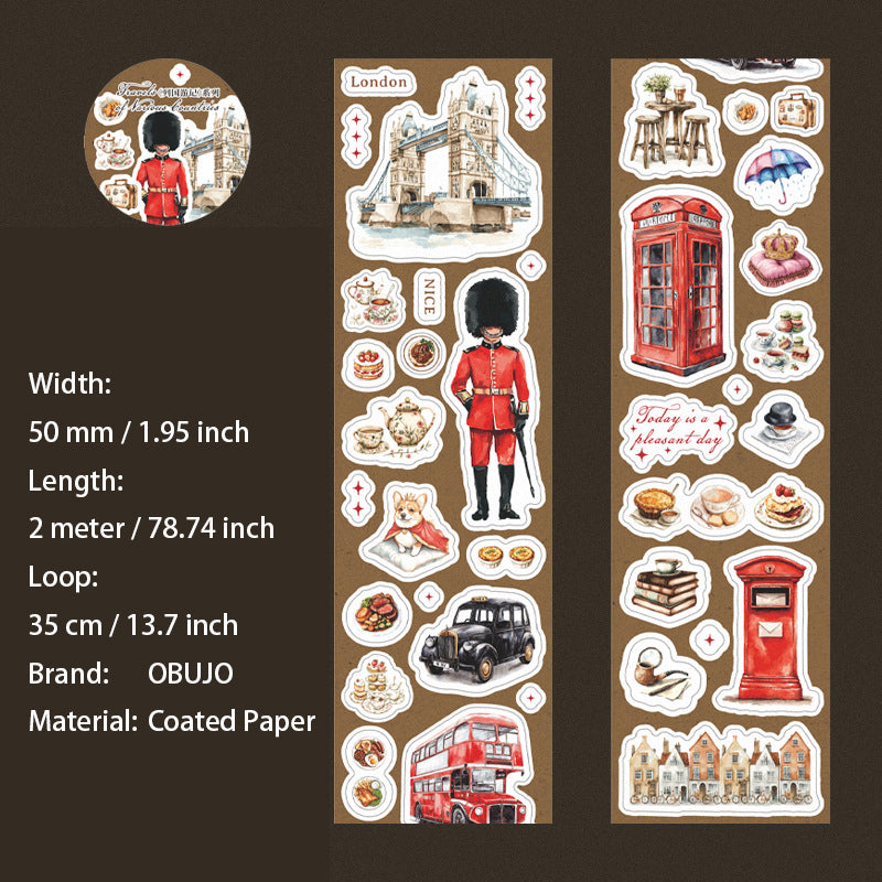 1 Roll Travel Themed Stickers Tape LGYJ