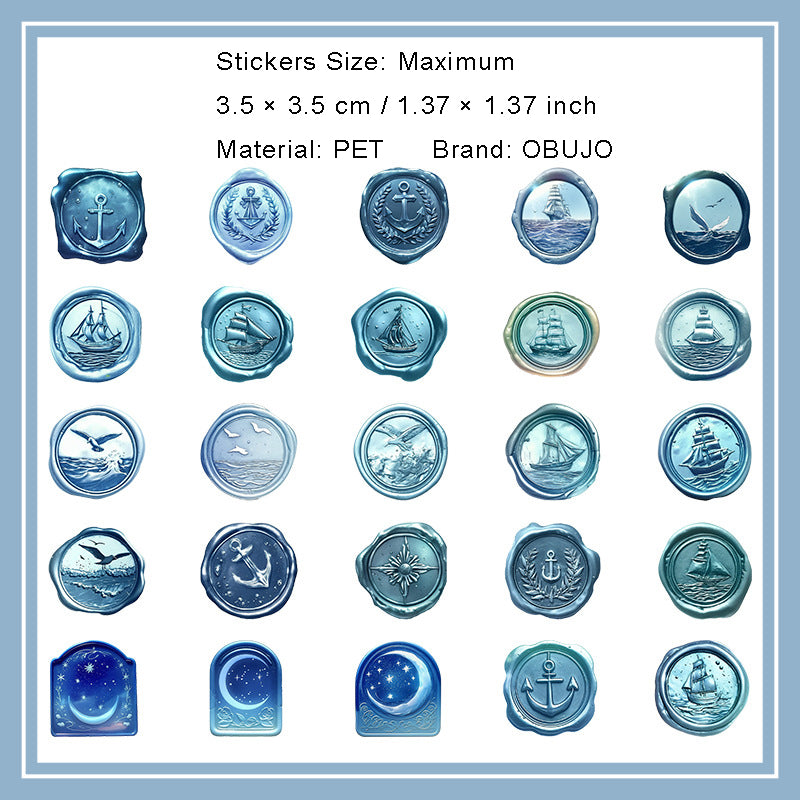 25 Pcs Wax Seal PET Stickers SGHQ