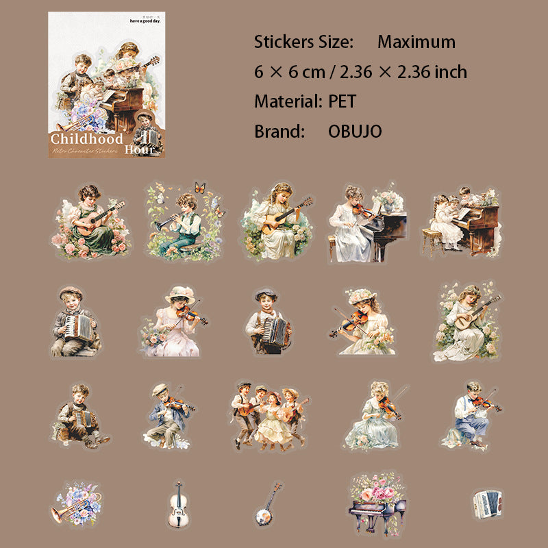 20 Pcs Childhood Theme PET Stickers TNSG