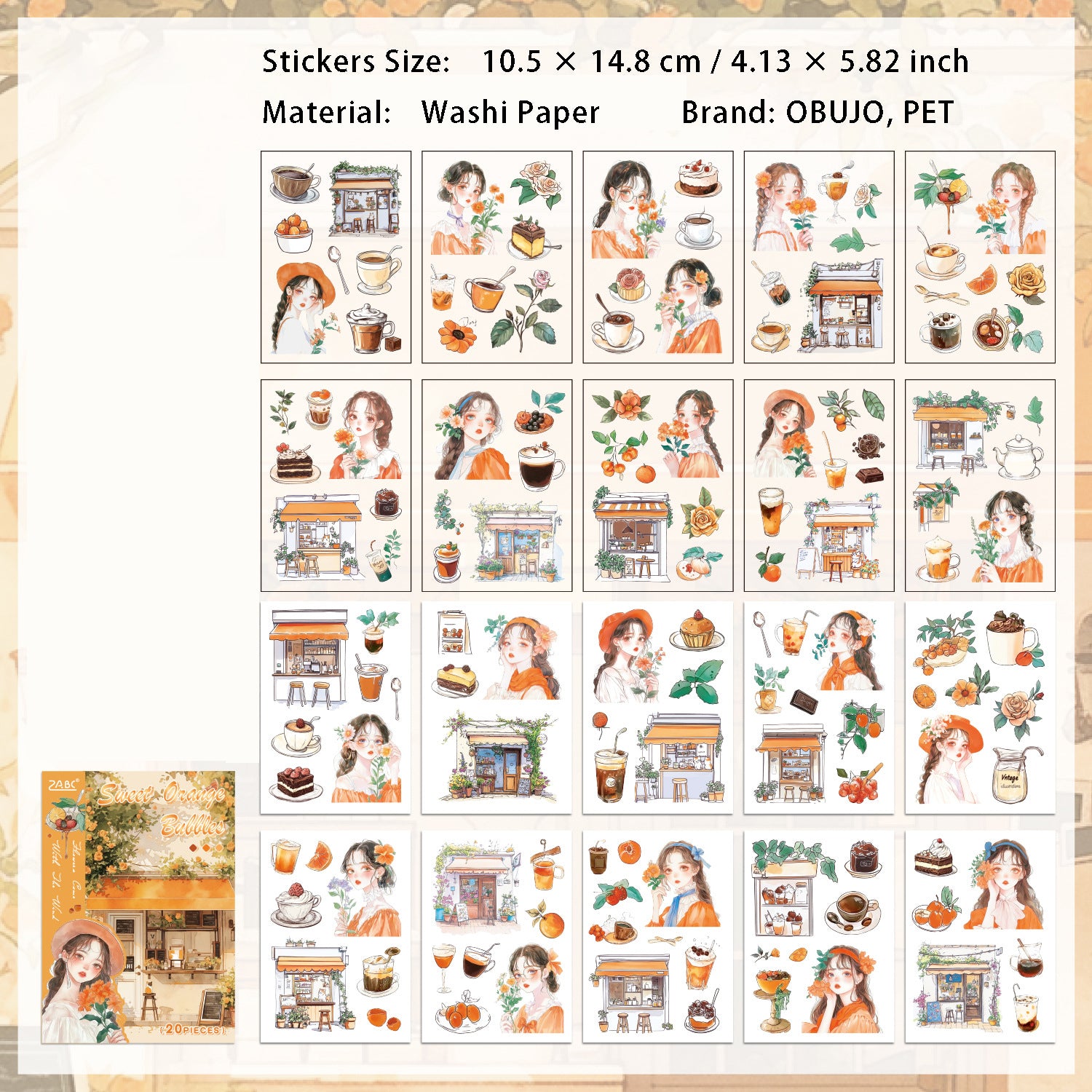 20 Sheets Lifestyle Girl Stickers Book HXFL