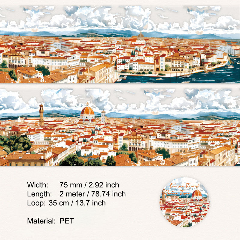 1 Roll Europe Travel Theme PET Tape HOLX