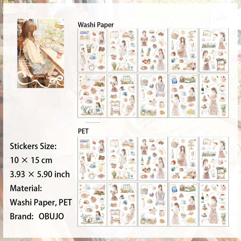 20 Sheets Girl Lifestyle Stickers Book YHMYJ