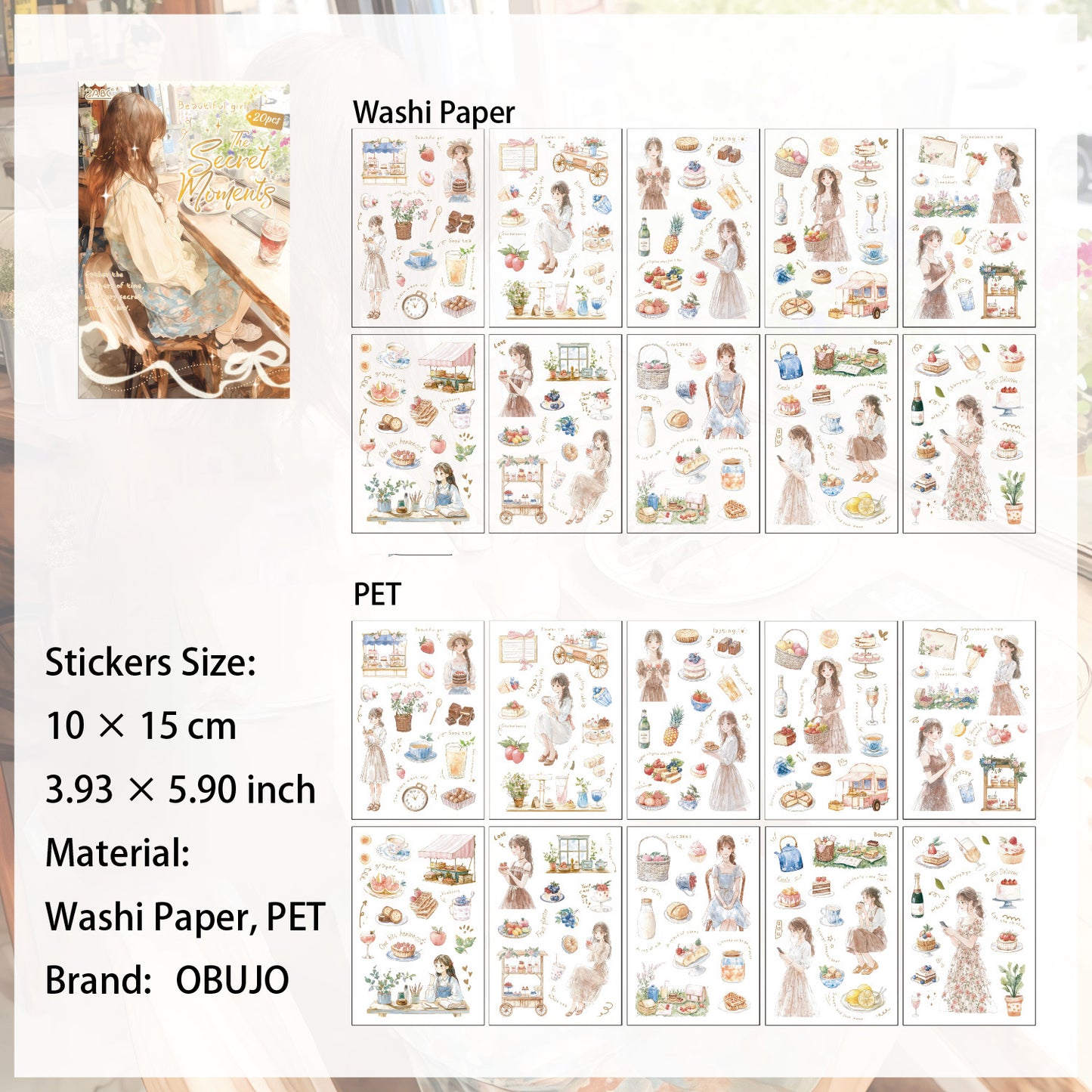 20 Sheets Girl Lifestyle Stickers Book YHMYJ