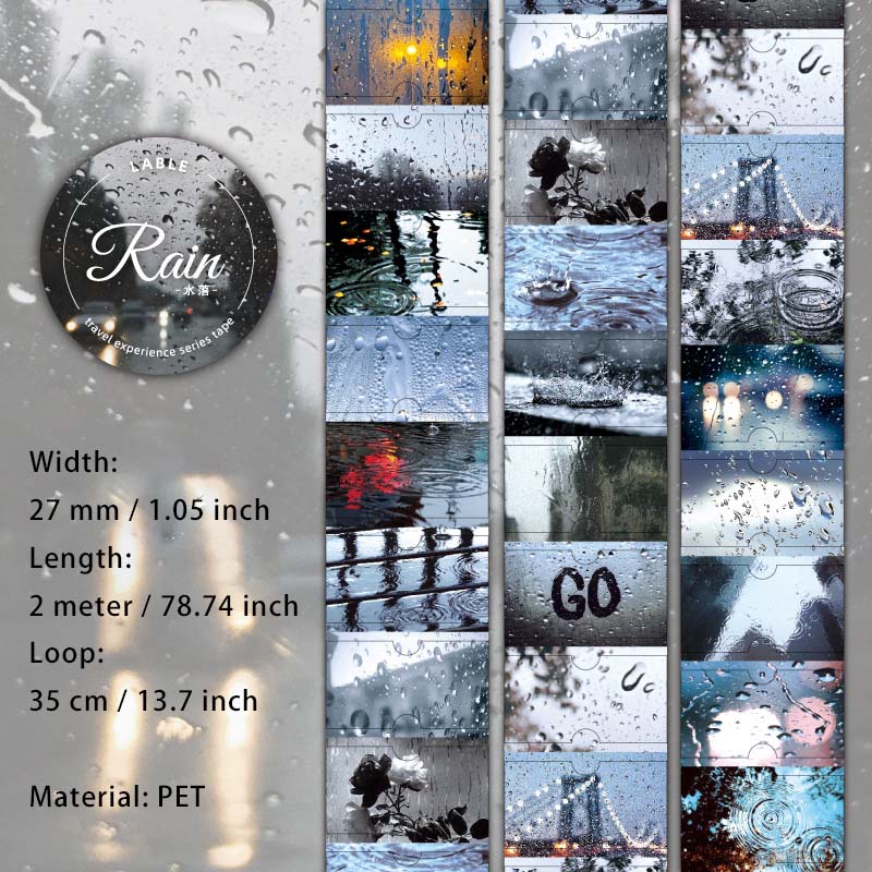 1 Roll Travel Landscape Pre-cut Stickers Tape LTJW