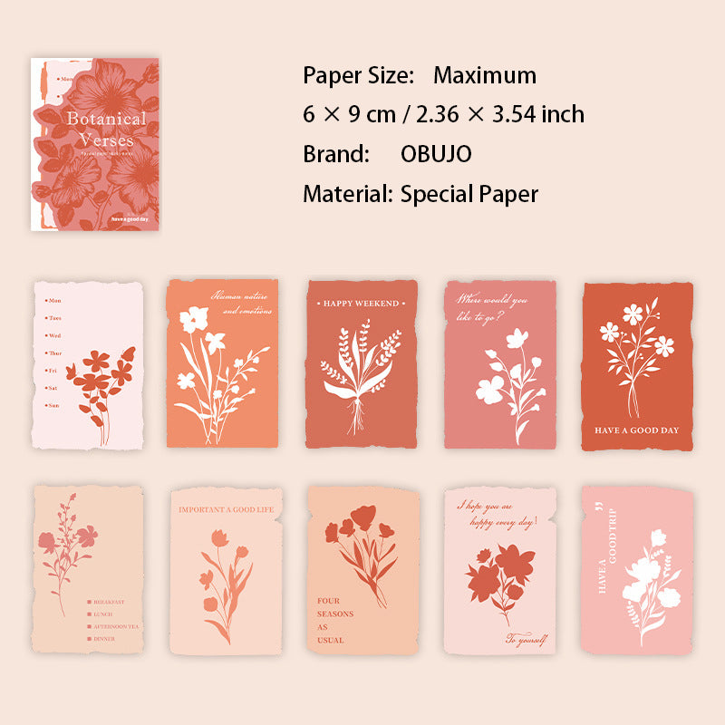 10 Pcs Botanical Notepad Paper CMSJ