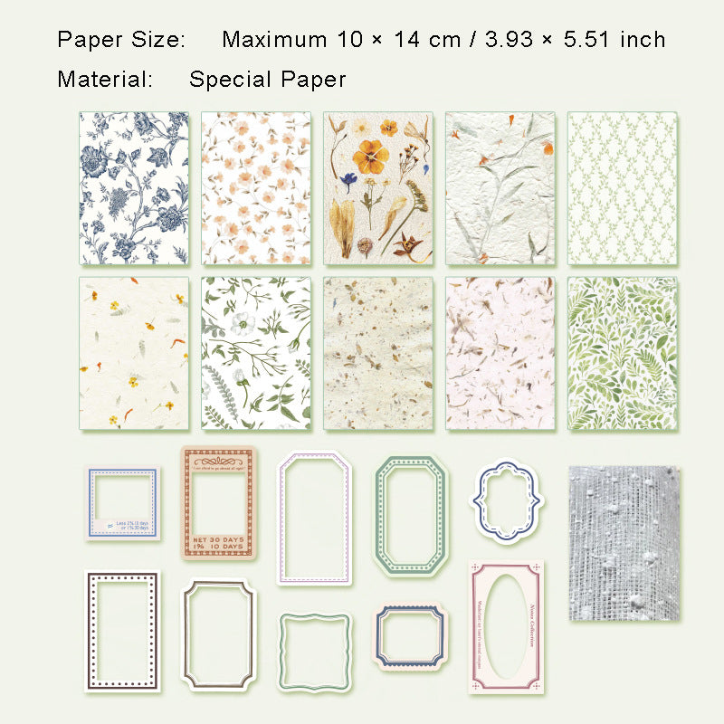 23 Pcs Vintage Scrapbook Paper Kit MSYX