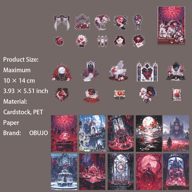 30 Pcs Gothic Paper and Stickers Kit GTWY