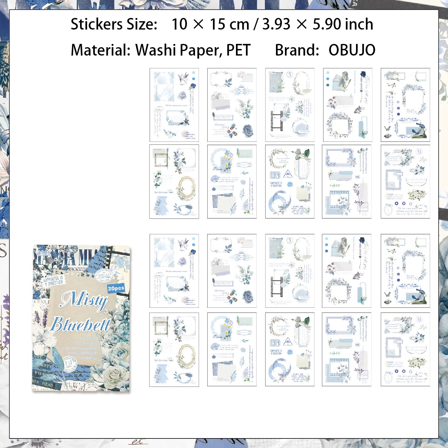 20 Sheets Creative Journal Stickers Book HJYS