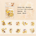 20 Pcs Gold Foil Flower PET Stickers KXFY