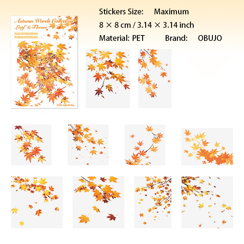 20 Pcs Autumn Leaves PET Stickers QYJXL