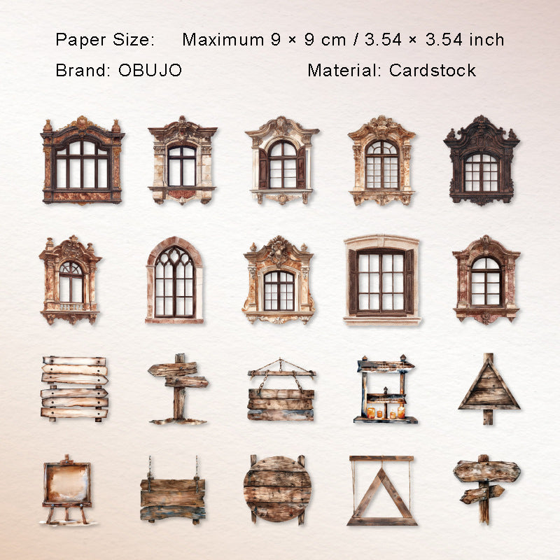 20 Pcs Manor Door Window Cardstock MHZY