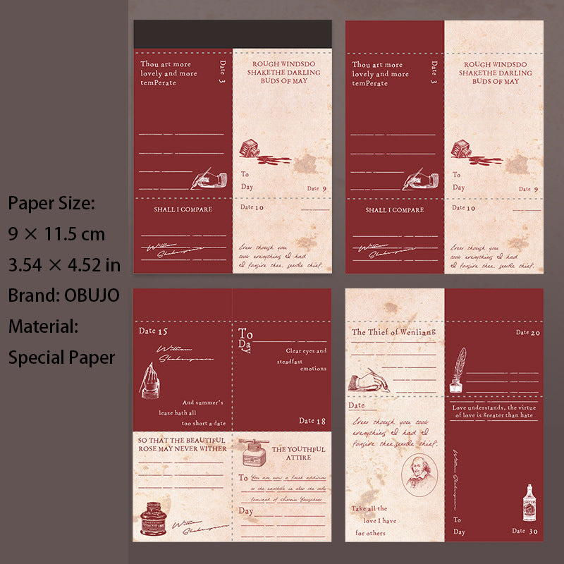 30 Sheets Masterpiece Themed Notepad Paper WHSZ