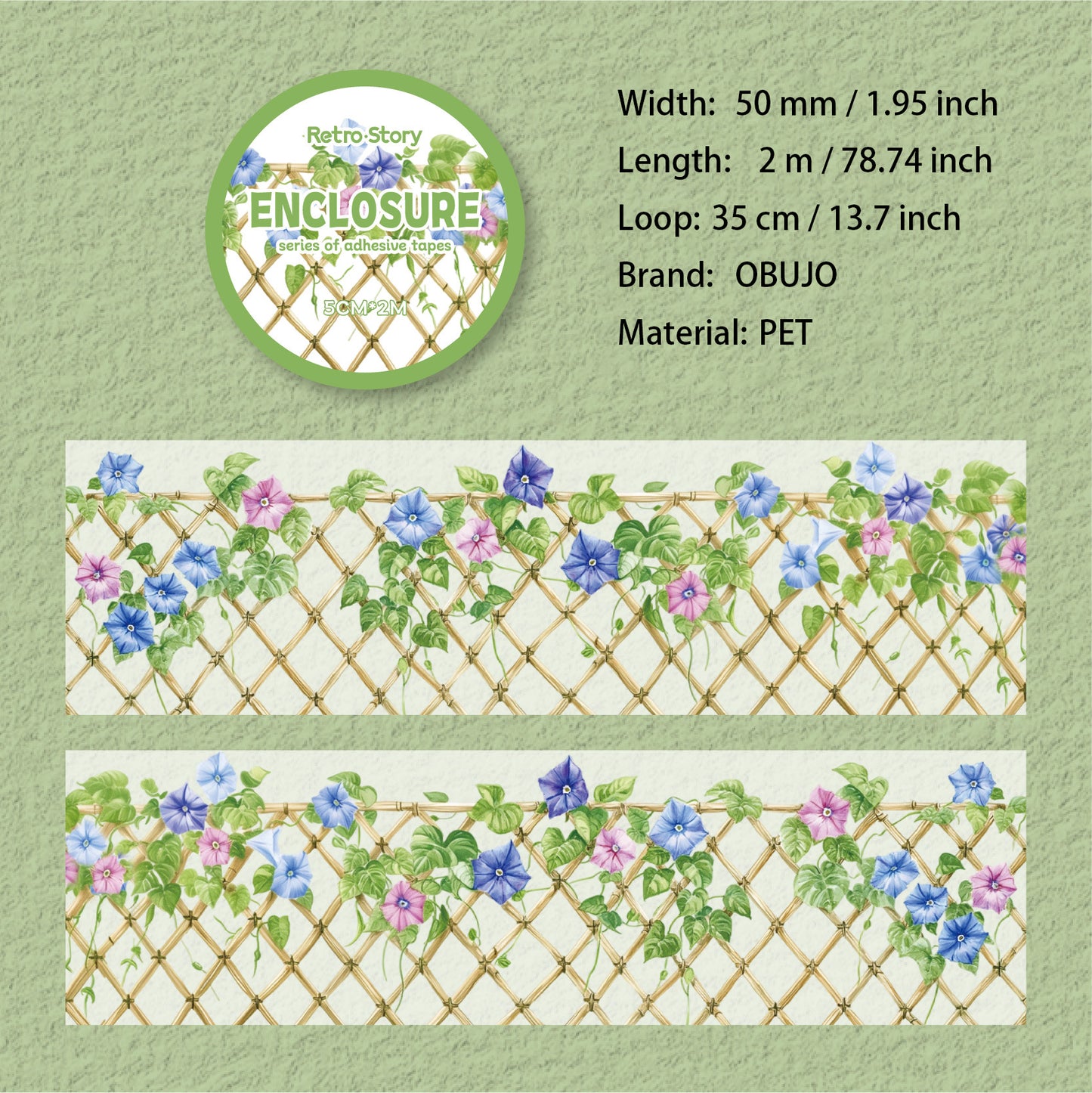 1 Roll Flower Fence PET Tape WGXL