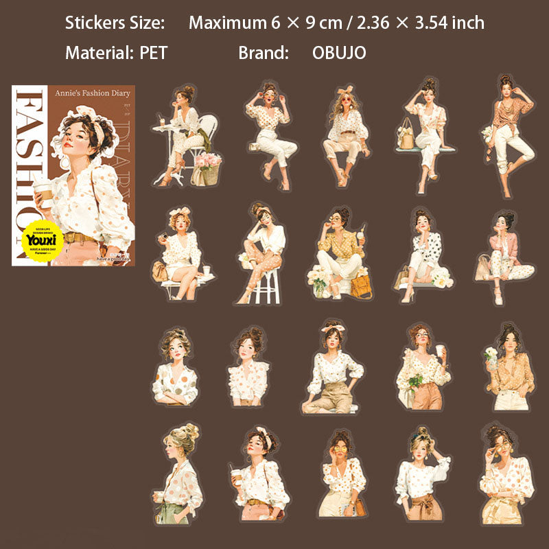 20 Pcs Urban Girl PET Stickers ANSSRJ