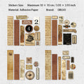 40 Pcs Vintage Junk Journal Stickers PTCLS