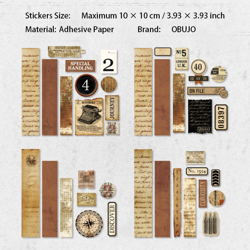 40 Pcs Vintage Junk Journal Stickers PTCLS