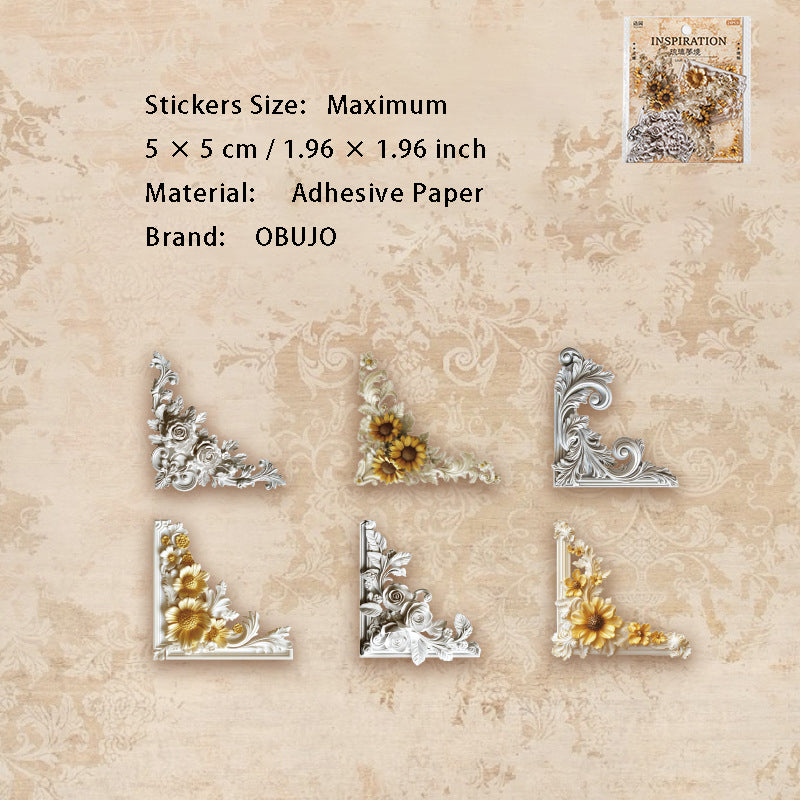24 Pcs Vintage Corner Stickers LGMS