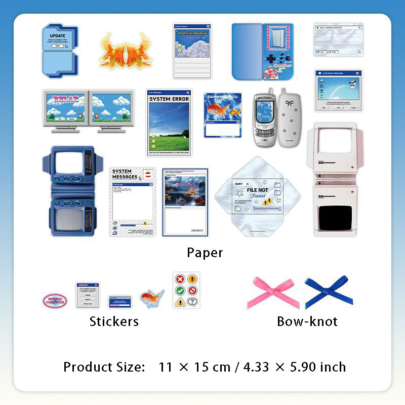 24 Pcs Creative Junk Journal Paper and Stickers Kit JMBGZ