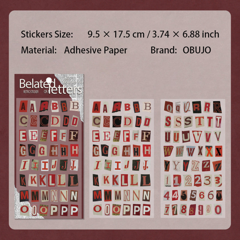 2 Sheets Alphabet Letter Number Stickers CLXJ