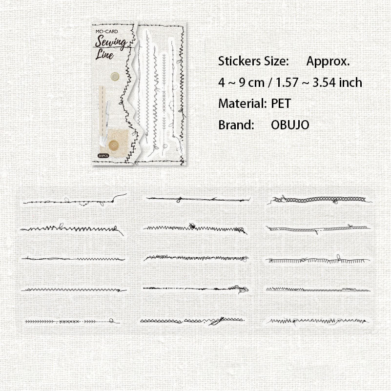 30 Pcs Sewing Themed PET Stickers FRGZS