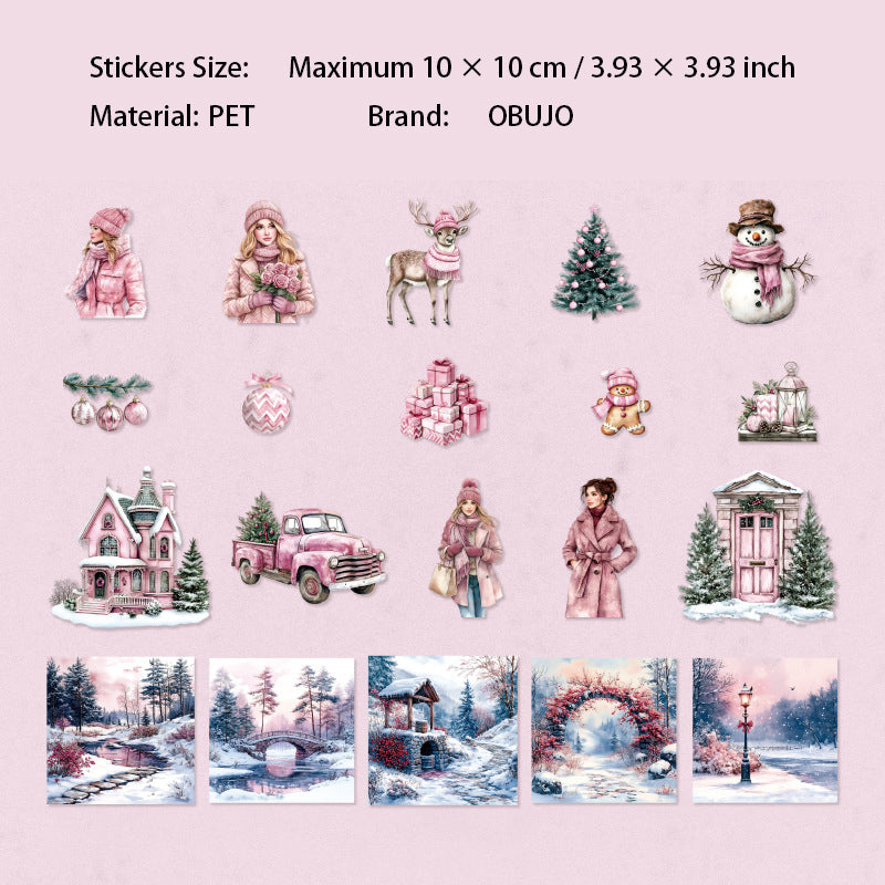 40 Pcs Christmas Themed PET Stickers SHKL