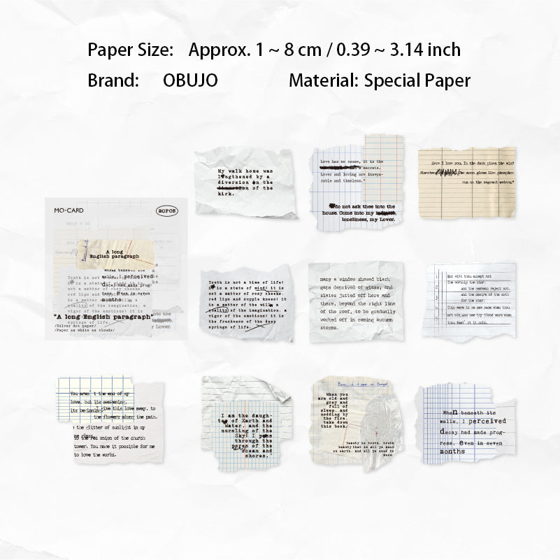 20 Pcs Vintage Quote Journal Paper YTDZJ
