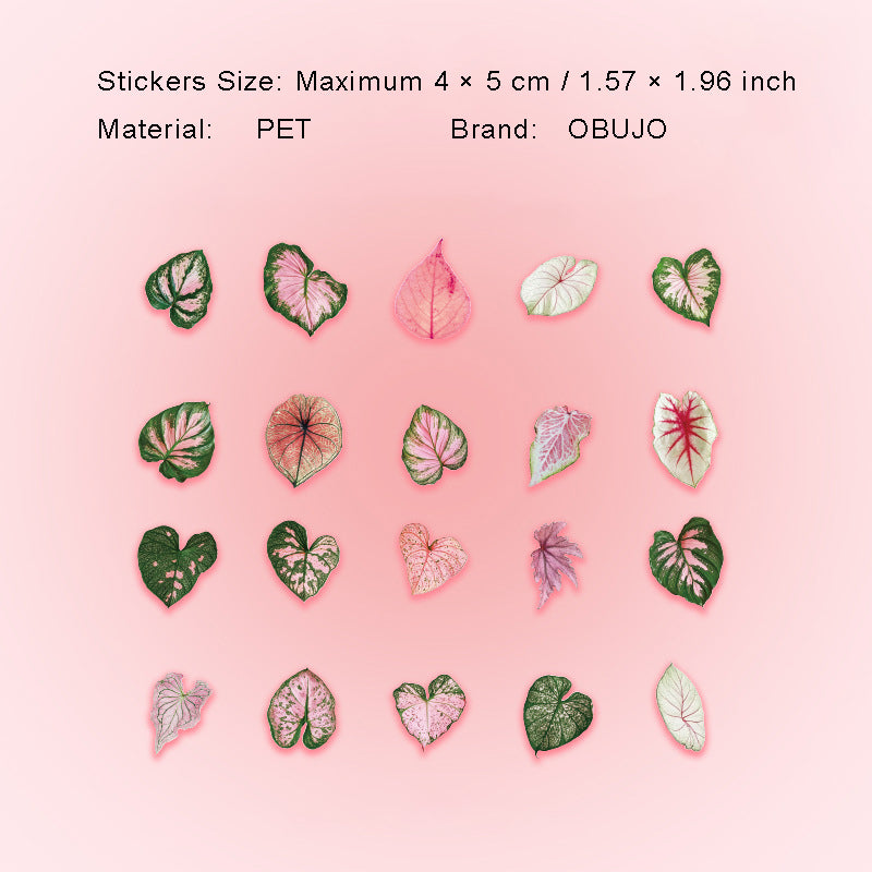 40 Pcs Seasonal Leaf PET Stickers ESSZM