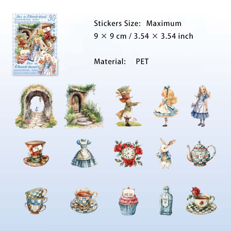 30 Pcs Fantasy Fairy Theme PET Stickers THHX