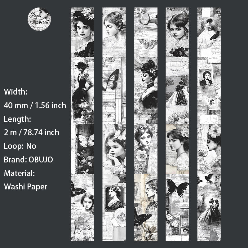 1 Roll Vintage Newspaper Washi Tape SYJC