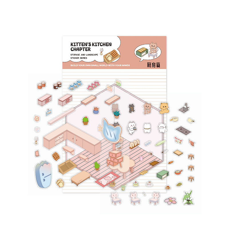 3D Shop Room Scene Stickers Kit KTJS