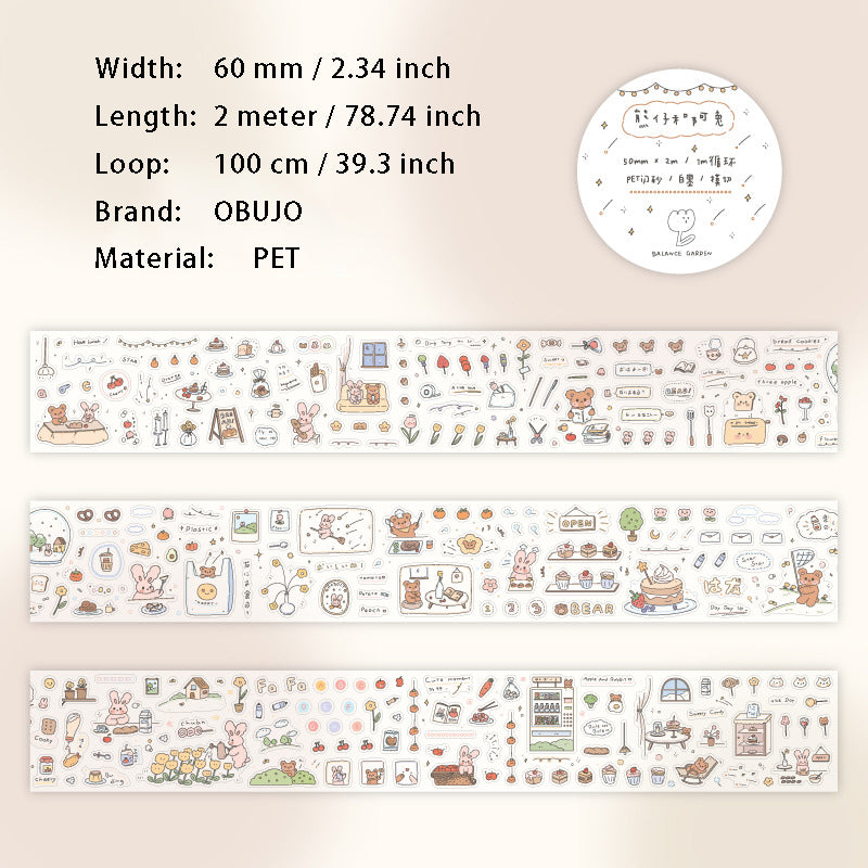 1 Roll Cute Journal PET Stickers Tape YTLY