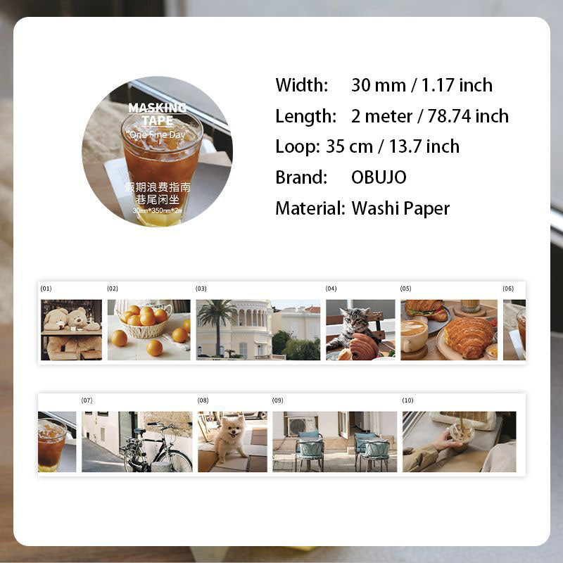 1 Roll Landscape Washi Stickers Tape JQLFZN