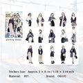 30 Pcs Fashion Girl PET Stickers JRCD