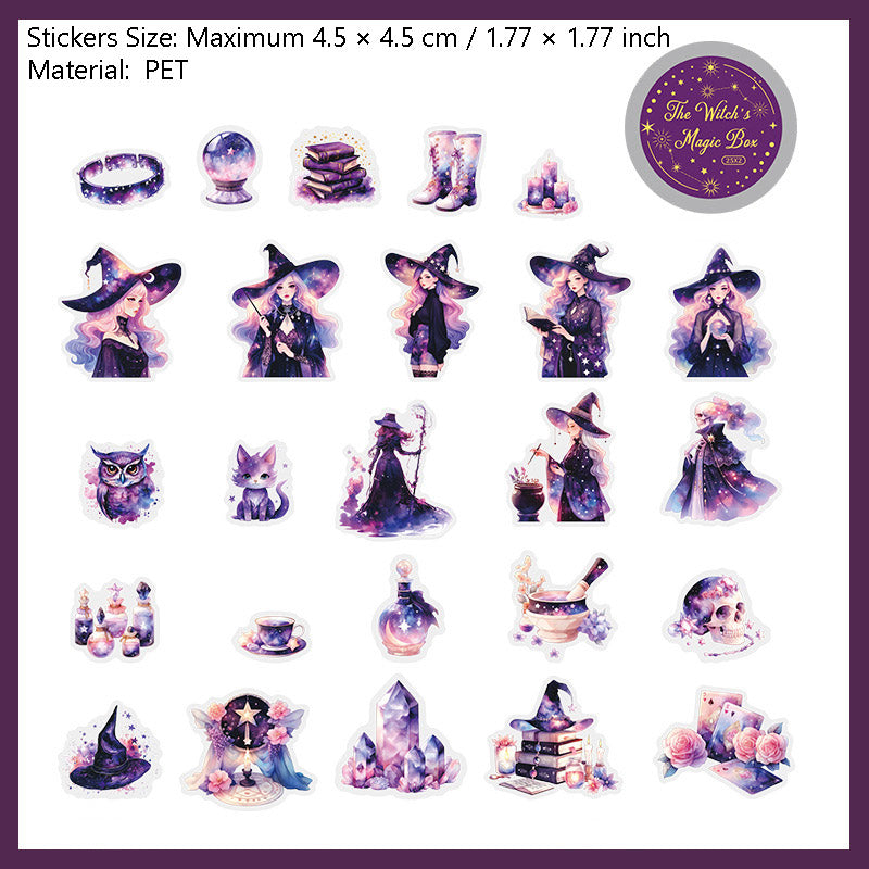 50 Pcs Witch Magic PET Stickers NVMF