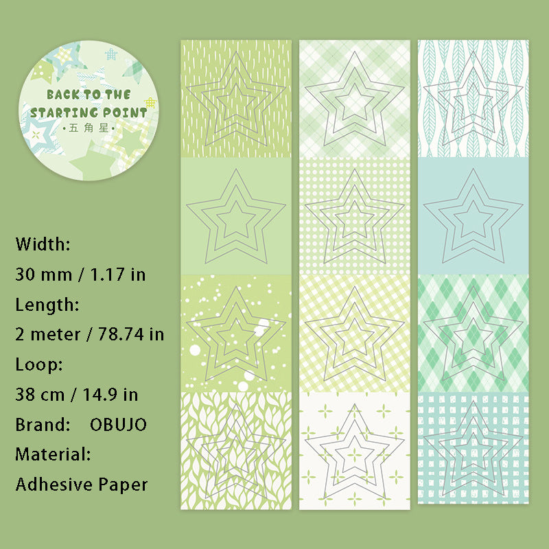 1 Roll Geometry Theme Stickers Tape HDZCQD