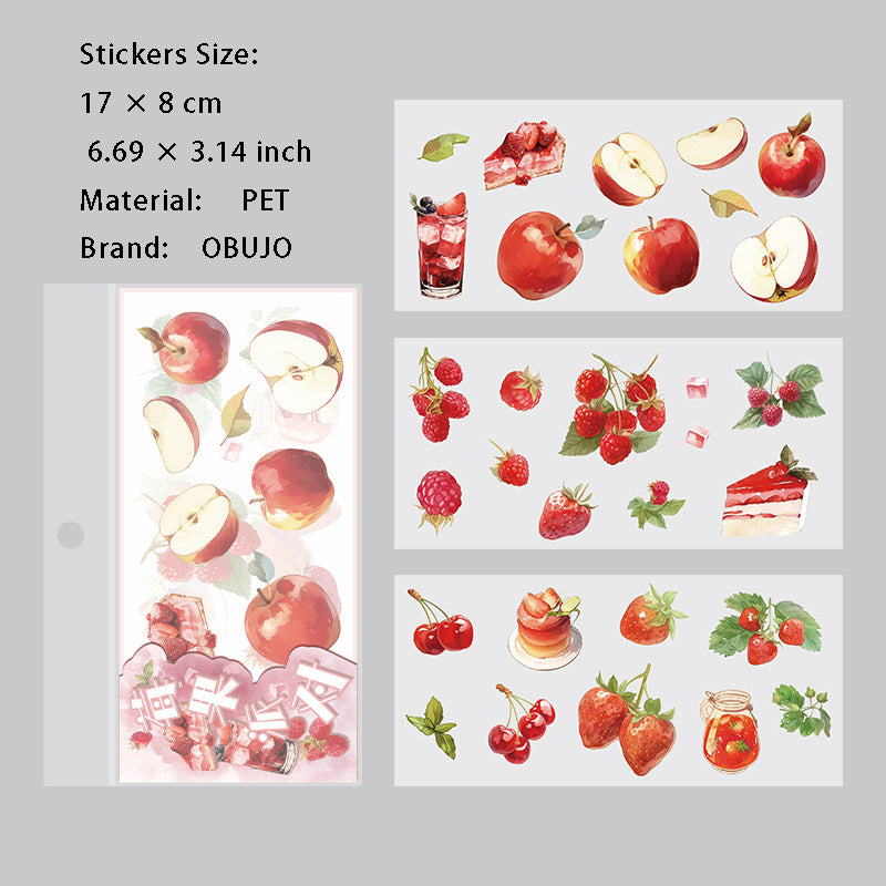 3 Sheets Vintage PET Stickers SYBJ