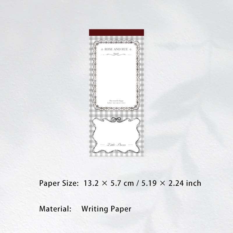 50 Sheet Vintage Pre-cut Notepad Paper TSKXYQ