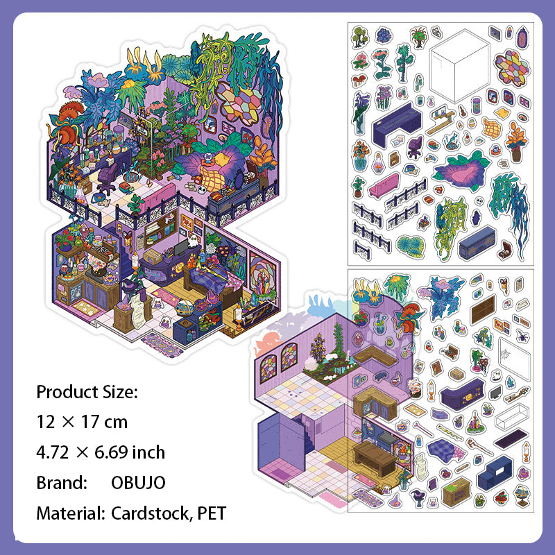 3D House Scene DIY Stickers Kit XJL09